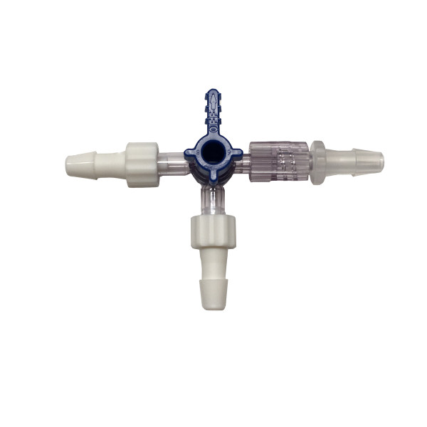 4-way Quick-Connect Valve, 8mm on all sides w/ On/Off Valve 1